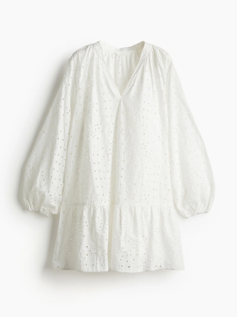 H&M White Broderie Anglaise Tunic Dress - EUC